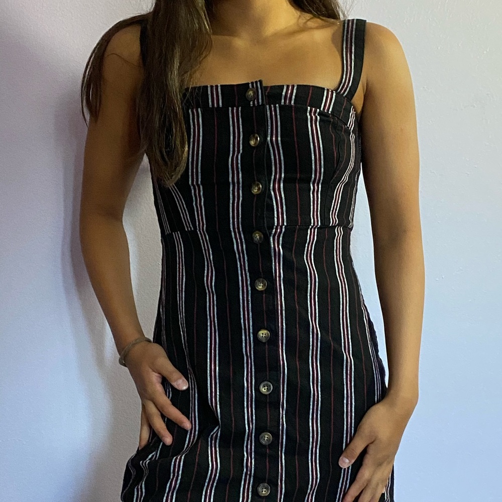 hollister striped black dress